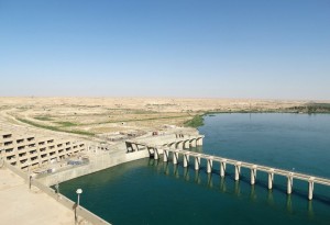 The Haditha Dam (shown here in September), on the Euphrates River in Iraq.