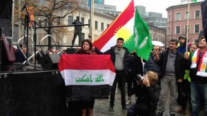 Nibras in  a demonstration for Iraq in Oslo