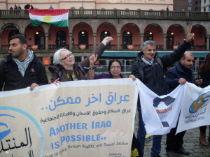 Quazi Baybi in Oslo Demonstrating with Iraq 