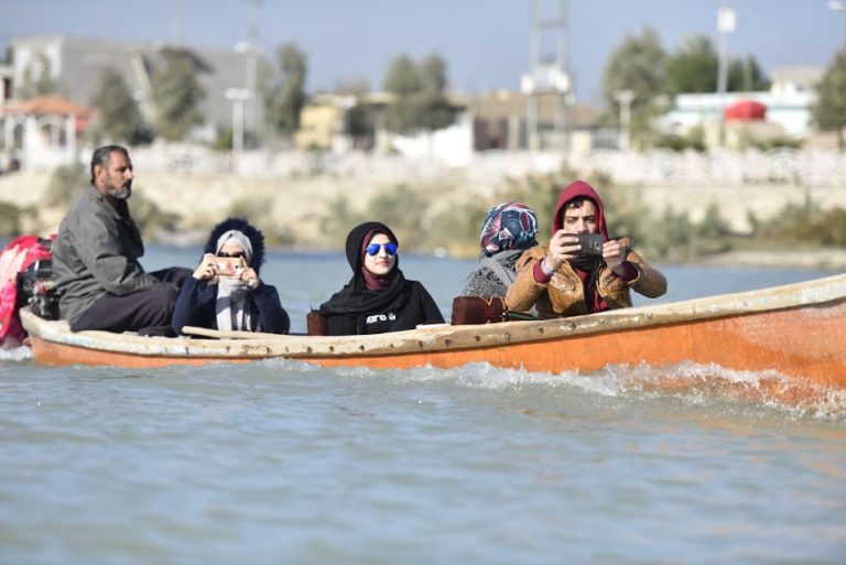 Youth activists camp in the Iraqi Marshes